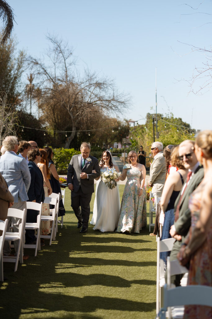 A wedding ceremony on the lawn at Rockledge Gardens