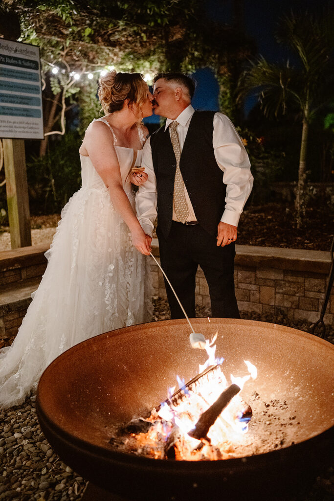A wedding reception under the pavilion at Rockledge Gardens